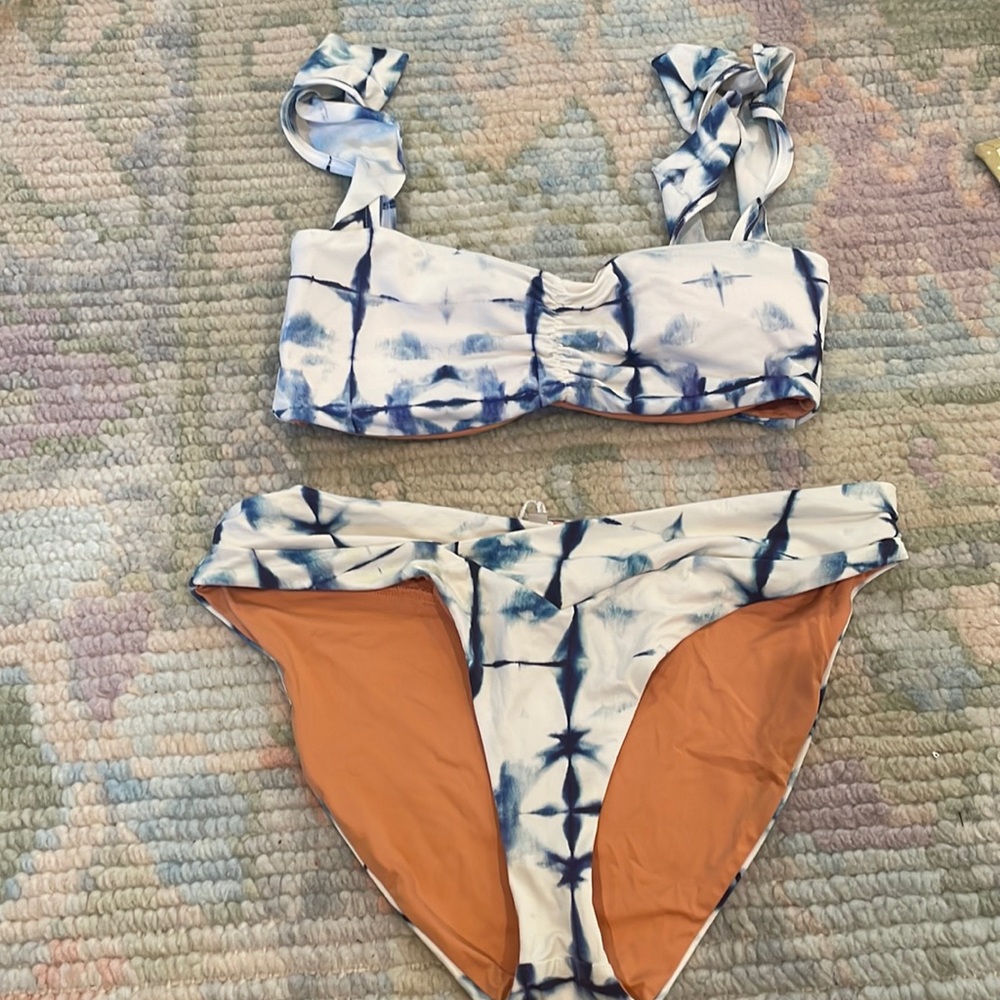 Wet tie dye bikini bottom